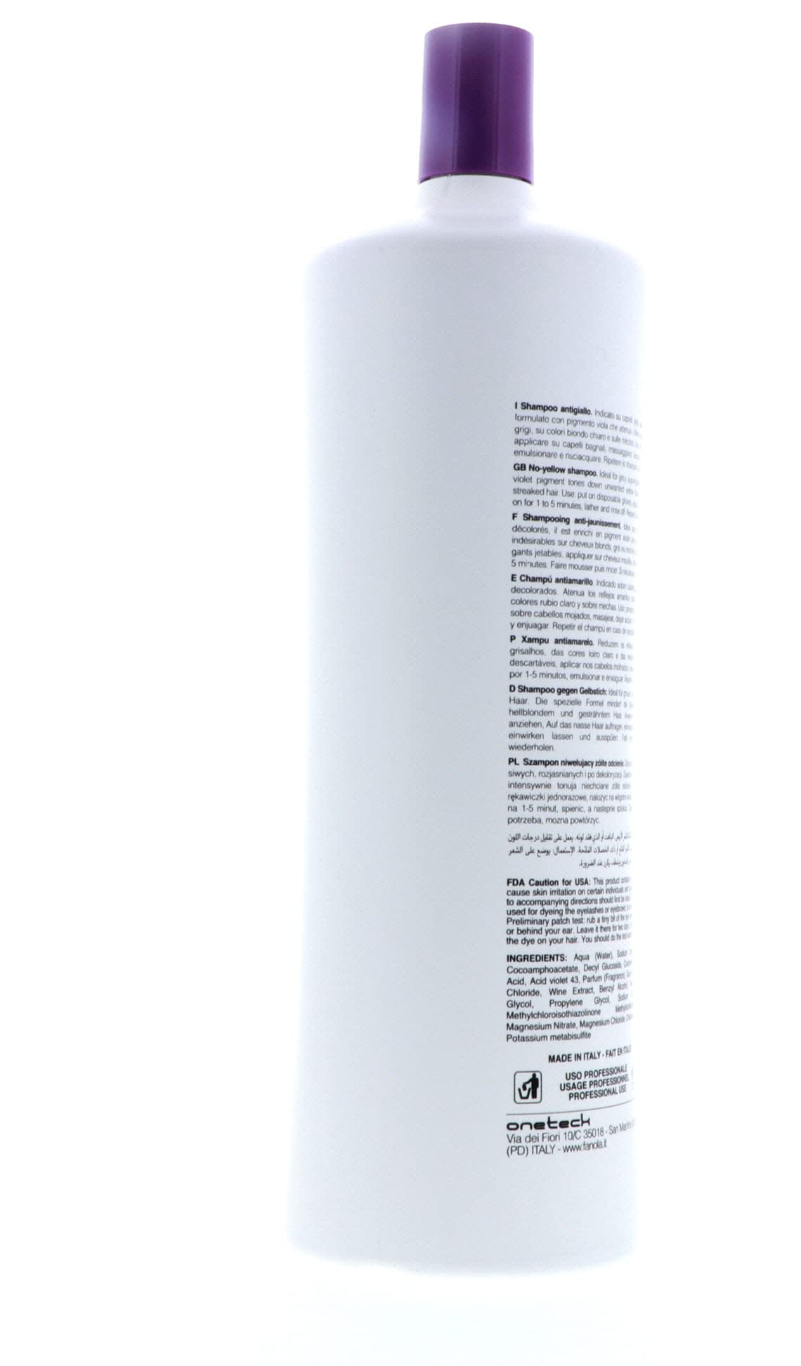 Fanola No Yellow Shampoo, 1000 ml (Pack of 2) ,33.8 Fl Oz,Pack of 2